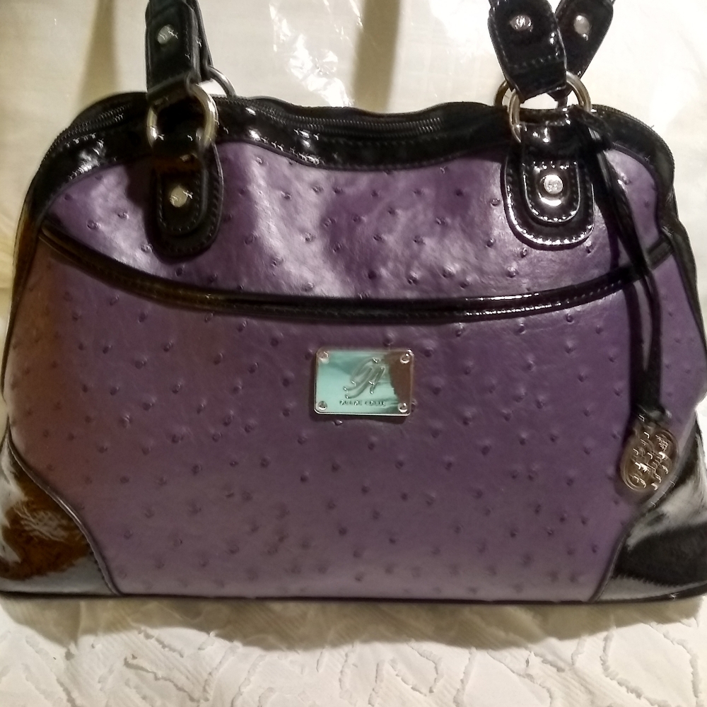 Grace Adele Ostrich Print Handbag - image 1